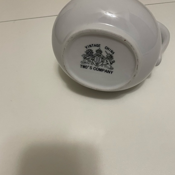 Two’s Company Vintage China 6” Stoneware Creamer Pitcher - Picture 3 of 5